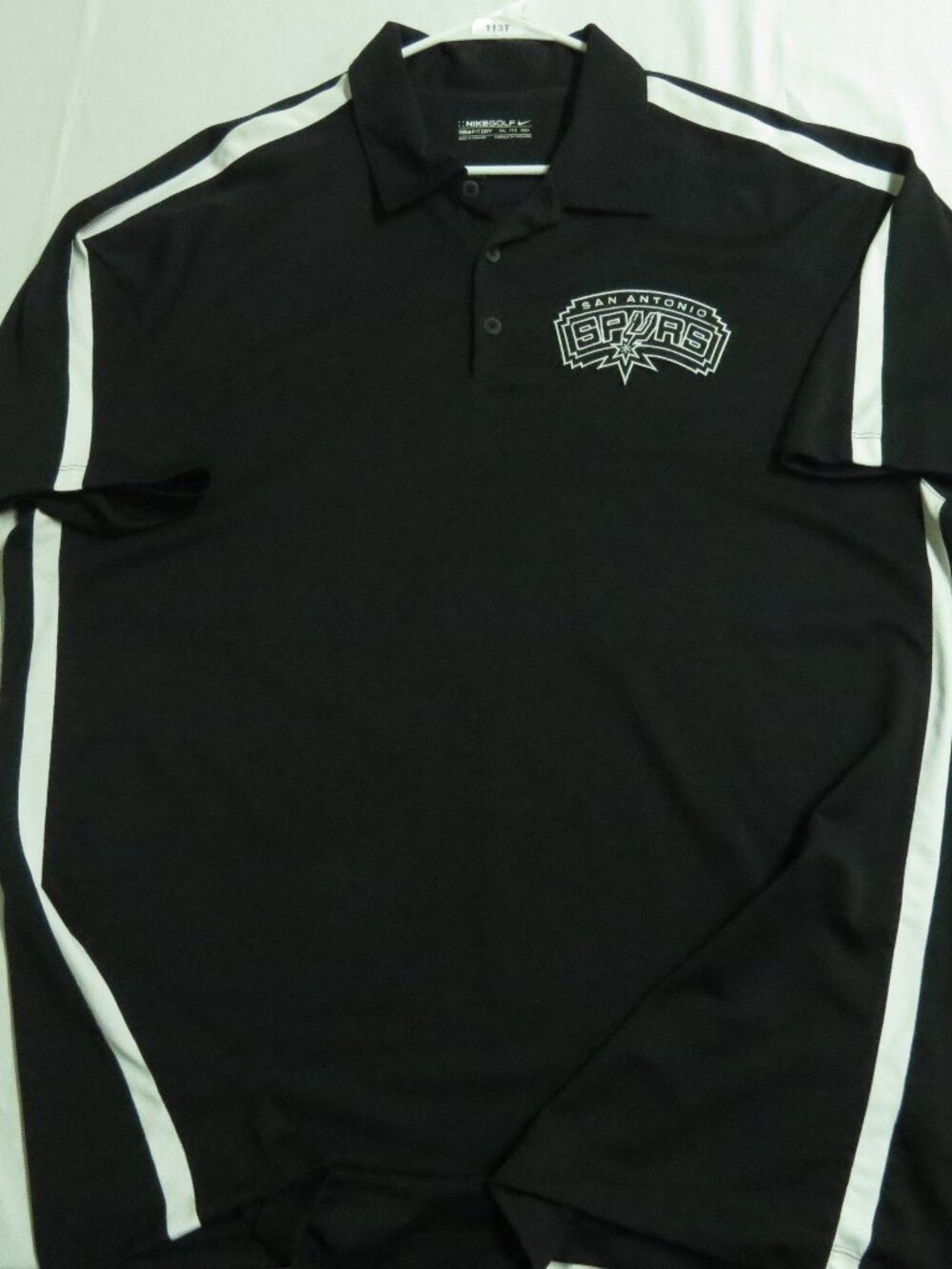 2XL SPURS Black Nike Dri-FIT Men's db #113T Polo Shirt